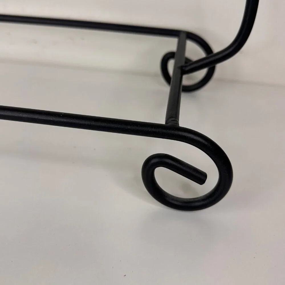Black Metal Scroll Design Horizontal Serving Casserole Baking Dish 15